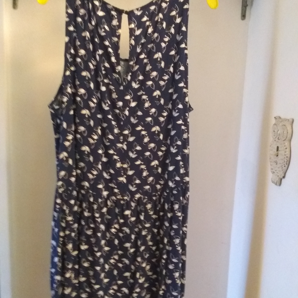 Birds, Navy Dress, XXL